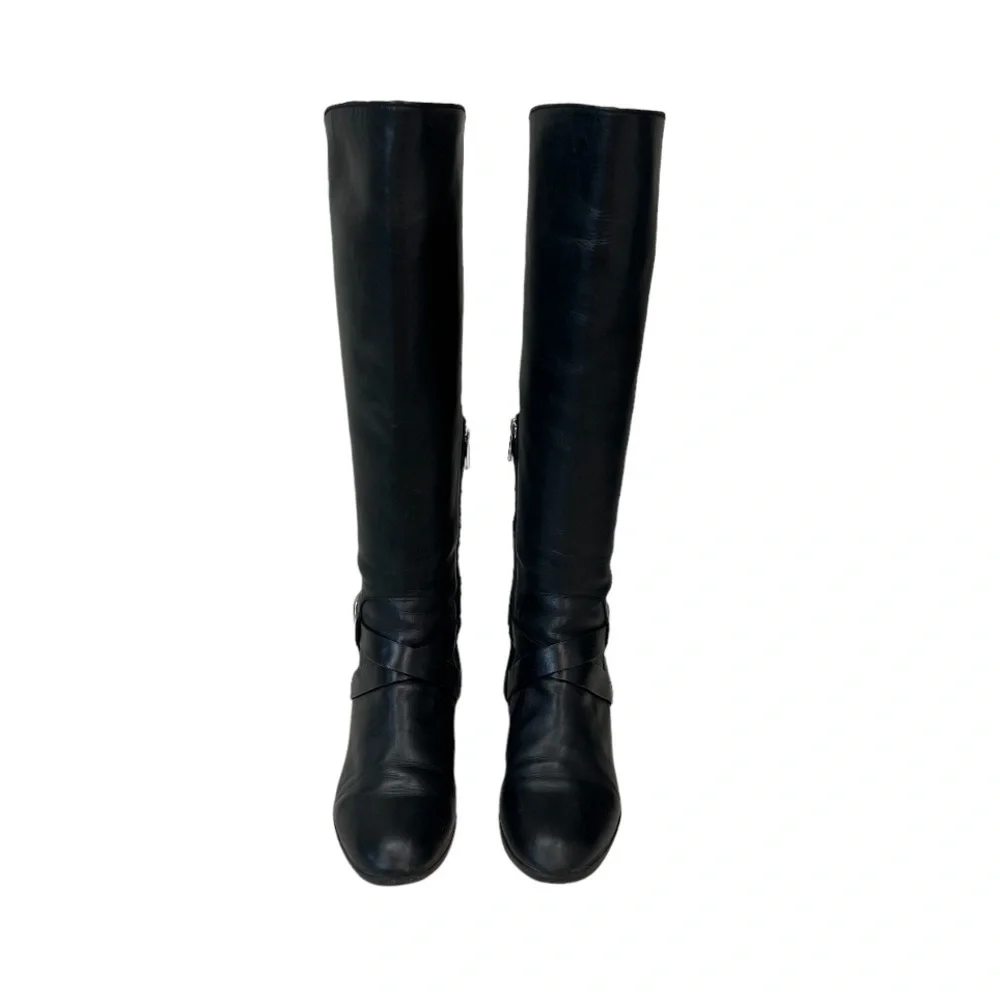 Belle by Sigerson Morrison Jamie Black Leather OTK Boots‎ Size 9